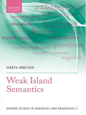 cover image of Weak Island Semantics